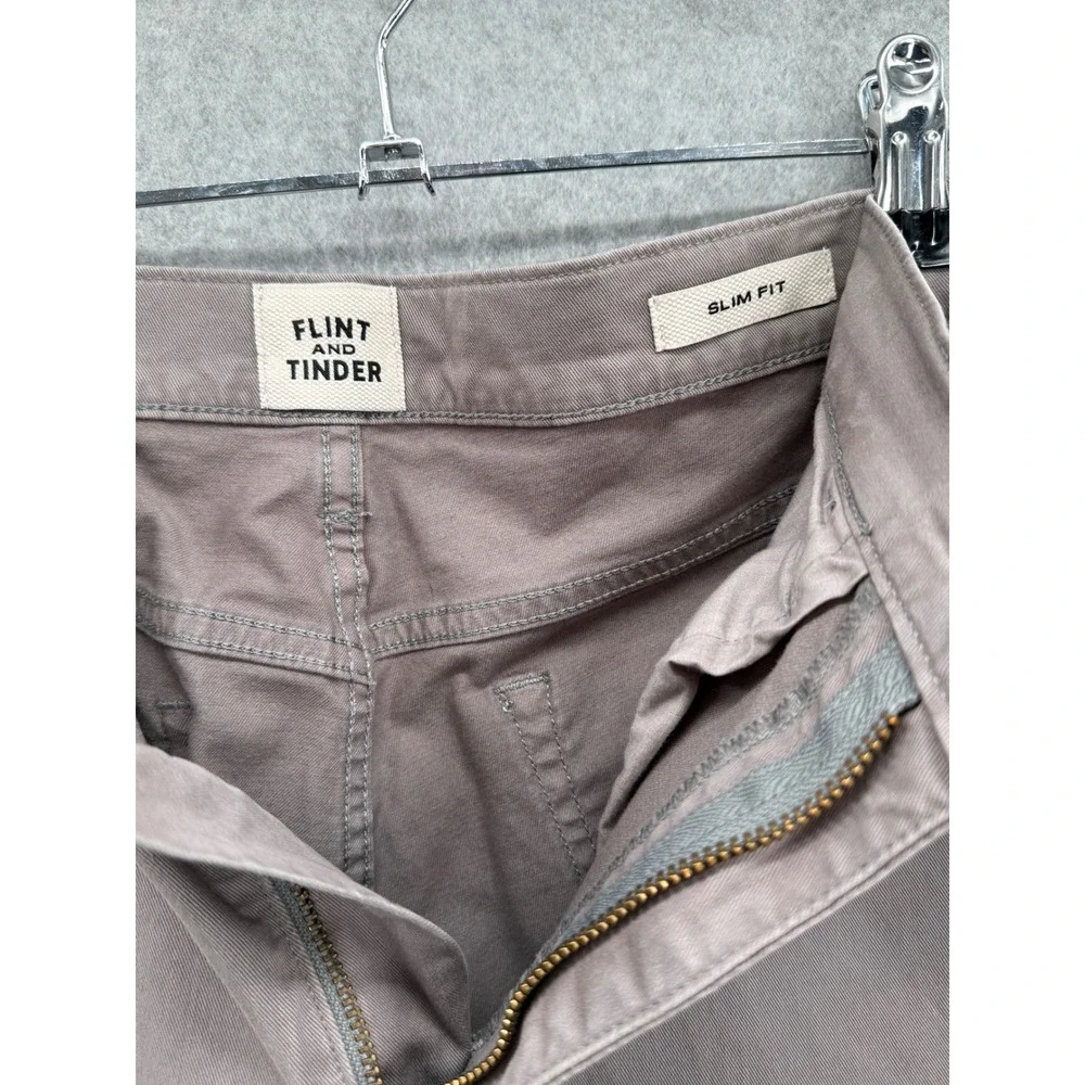 Flint and Tinder 365 Pants Mens 32x30 Taupe Slim Fit Stretch Chino Trousers
